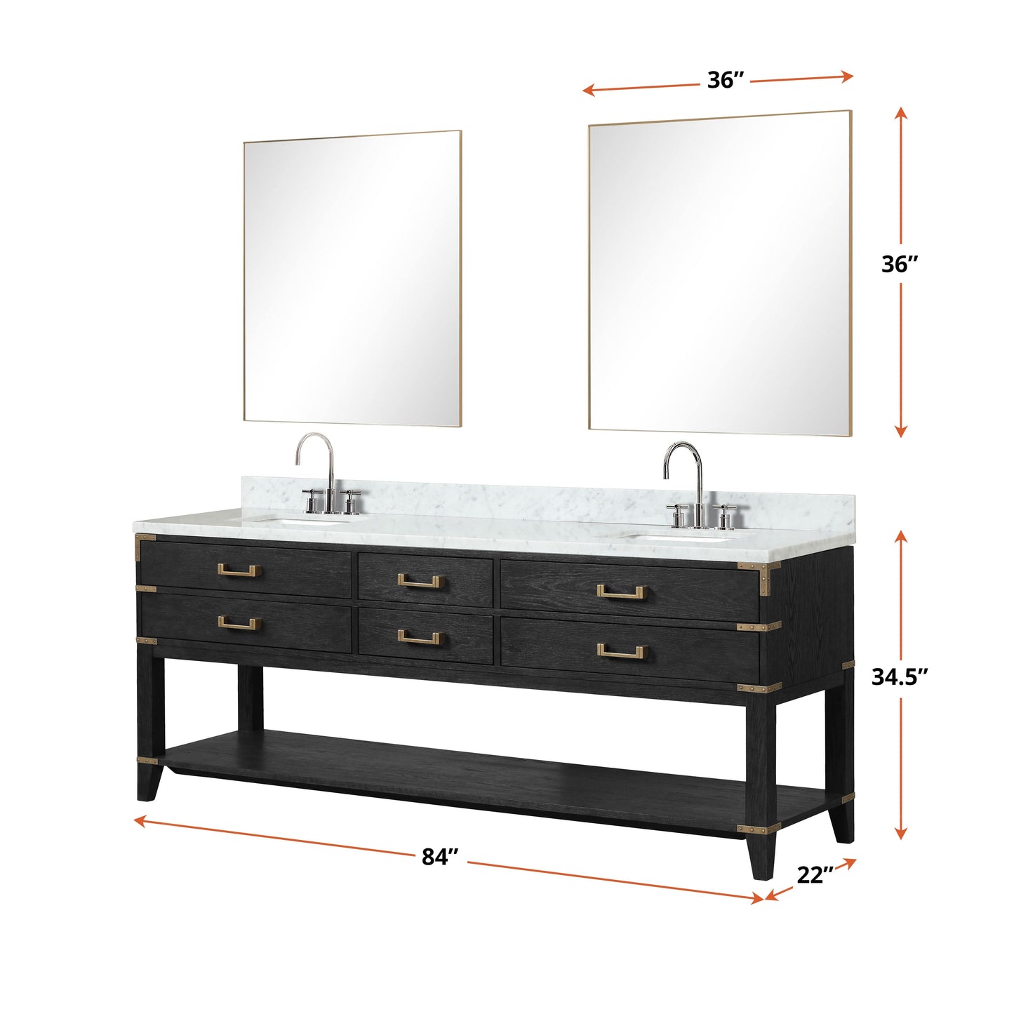 Lexora Bathroom Vanity Norwalk 84" x 22" Double Bath Vanity