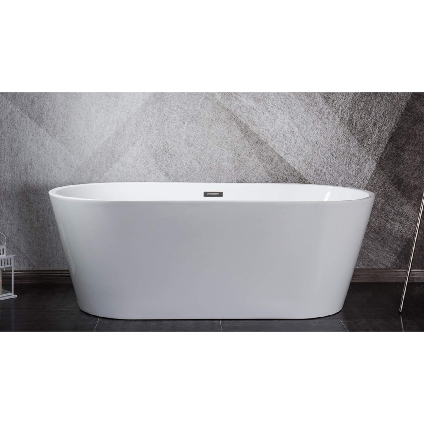 Bell + Modern Bathtubs and Tub Fillers Montserrat Free Standing Acrylic Bathtub with Chrome Drain 59" x 27.5" x 22"