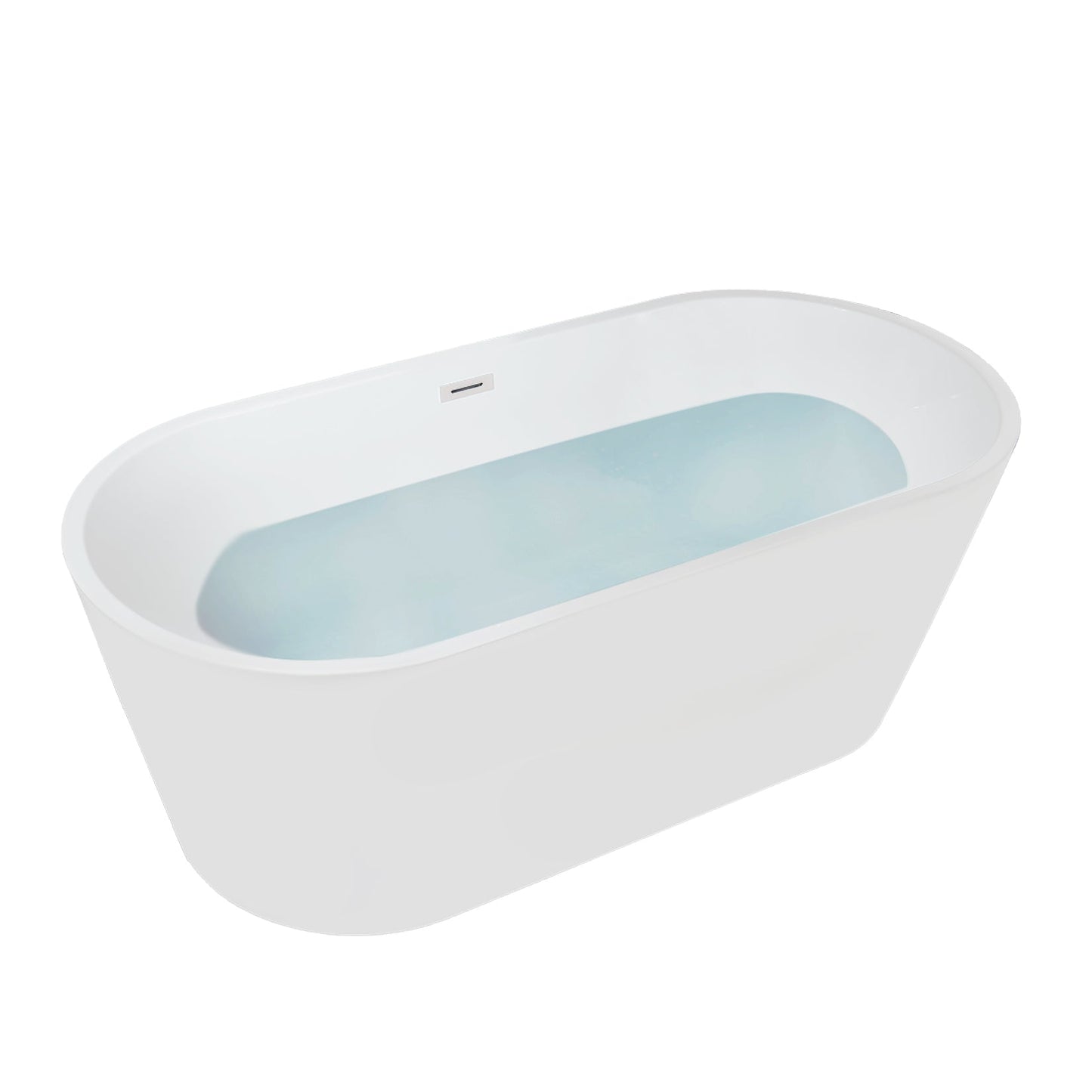 Bell + Modern Bathtubs and Tub Fillers Montserrat in White Freestanding Acrylic Flatbottom Soaking Bathtub