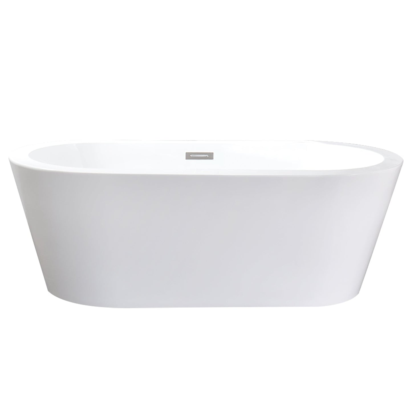 Bell + Modern Bathtubs and Tub Fillers Telluride 59 in White Freestanding Acrylic Flatbottom Soaking Bathtub