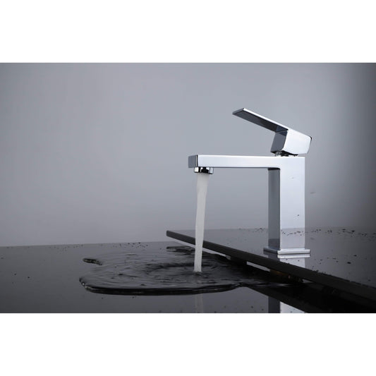 Lexora Faucet St. Lucia Stainless Steel Single Hole Bathroom Faucet Chrome