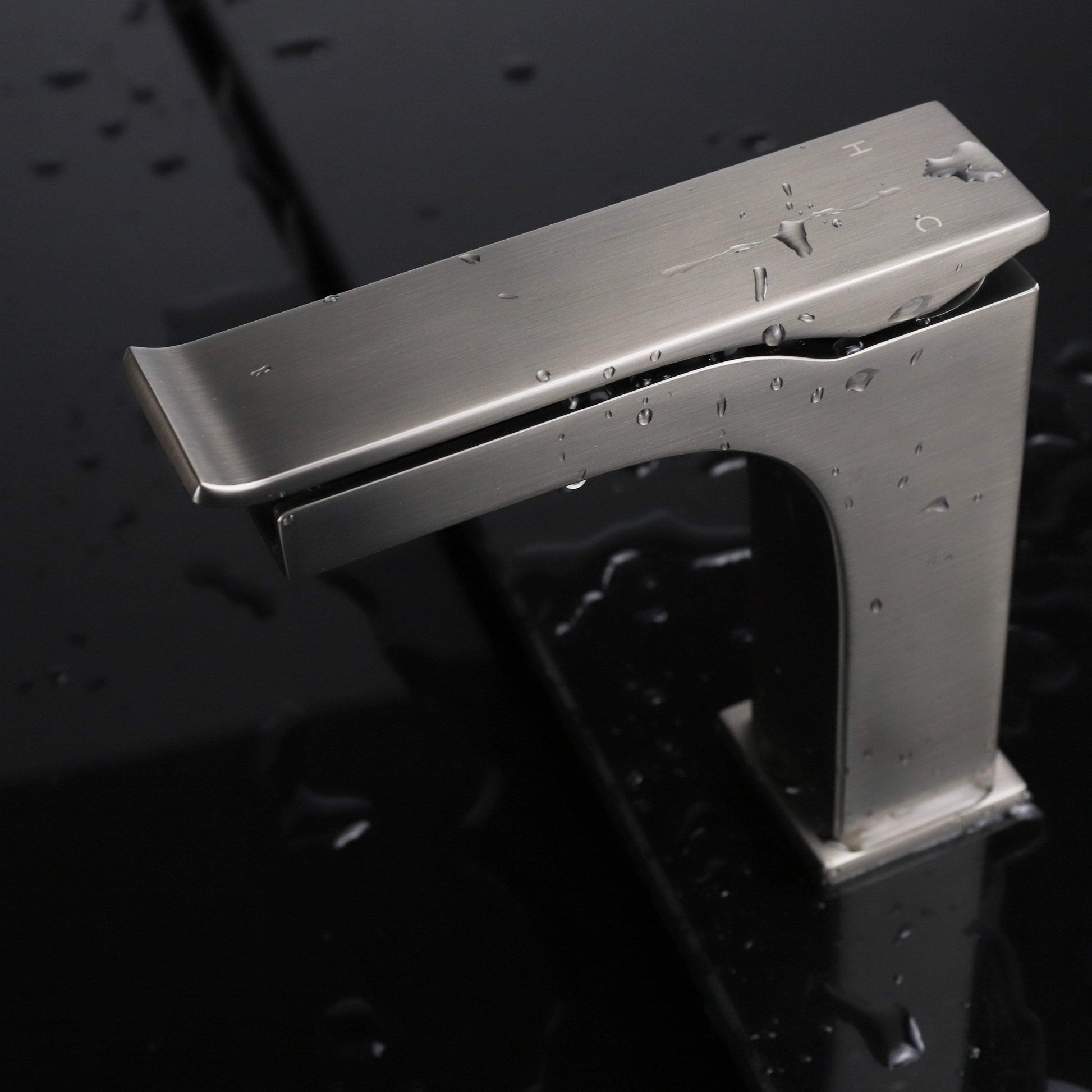 Lexora Faucet Balzani Brass Single Hole Waterfall Bathroom Faucet Gun Metal