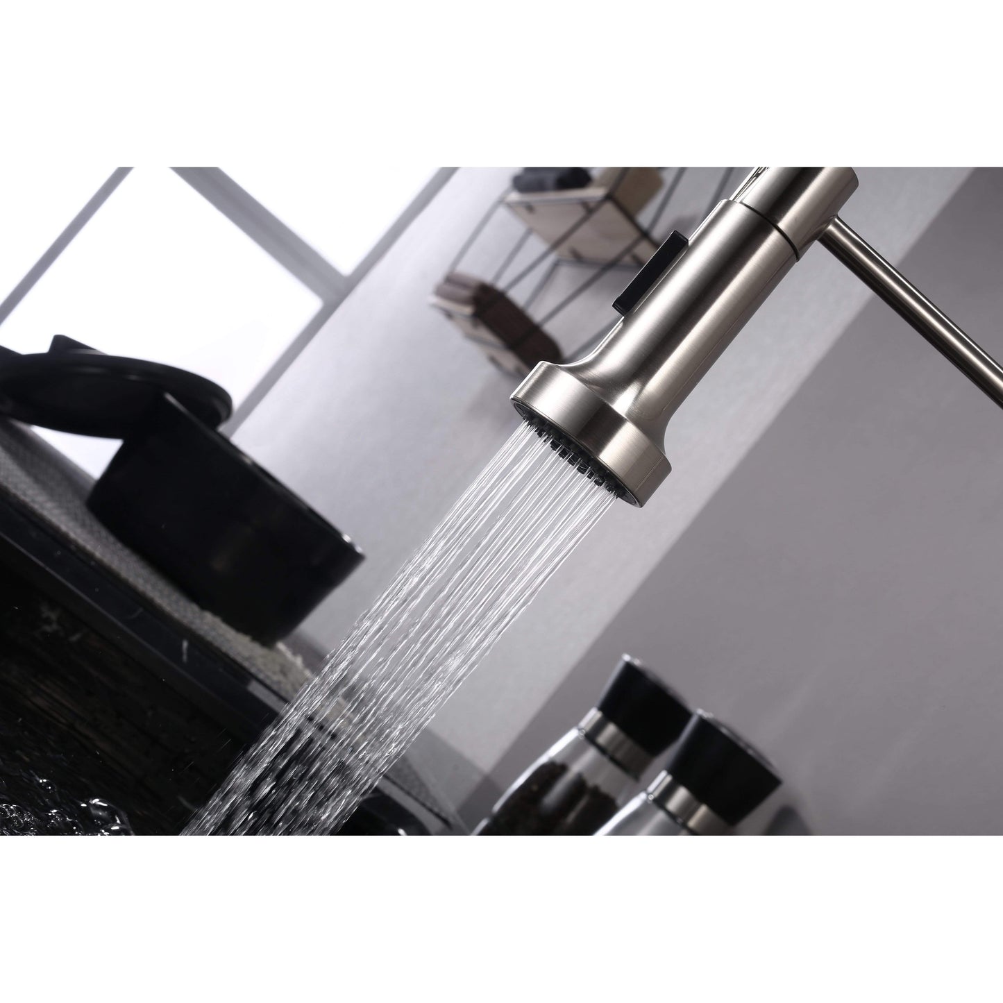 Lexora Faucet Lanuvio Brass Kitchen Faucet w/ Pull Out Sprayer