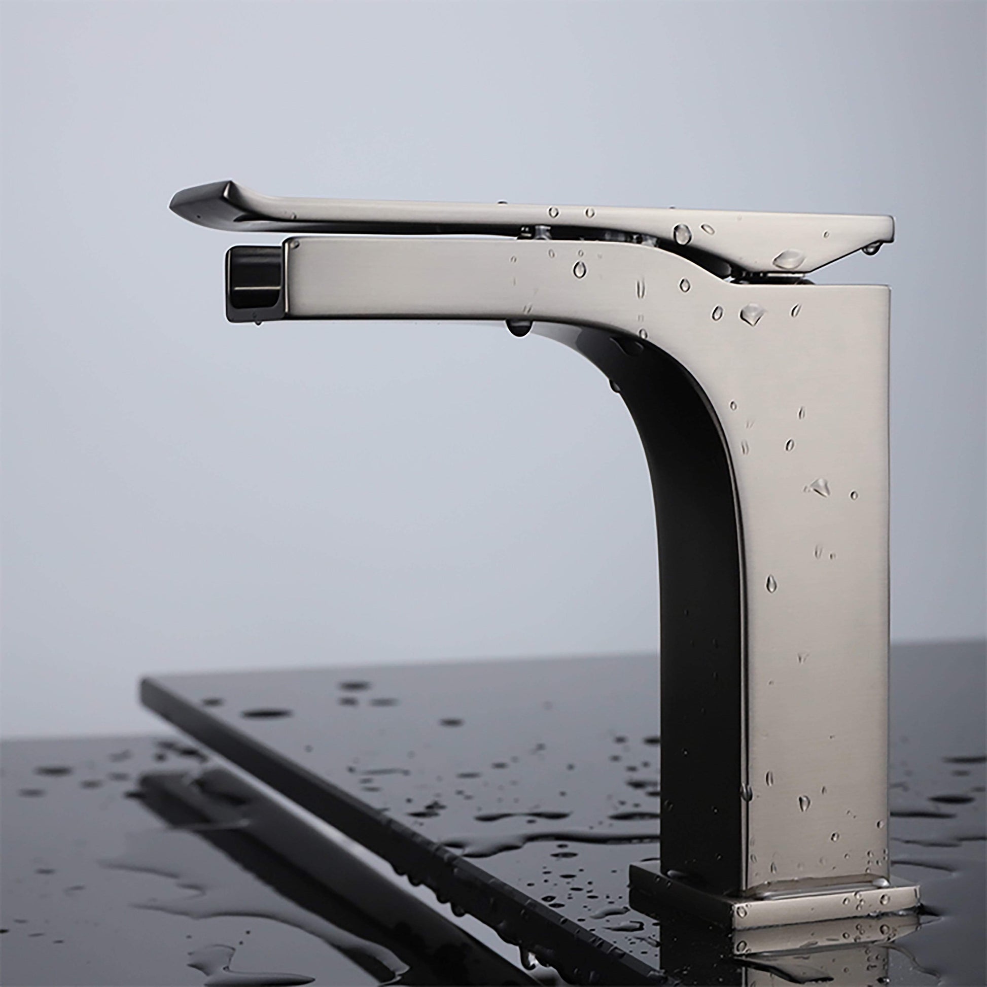 Lexora Faucet Balzani Brass Single Hole Waterfall Bathroom Faucet Black Gold