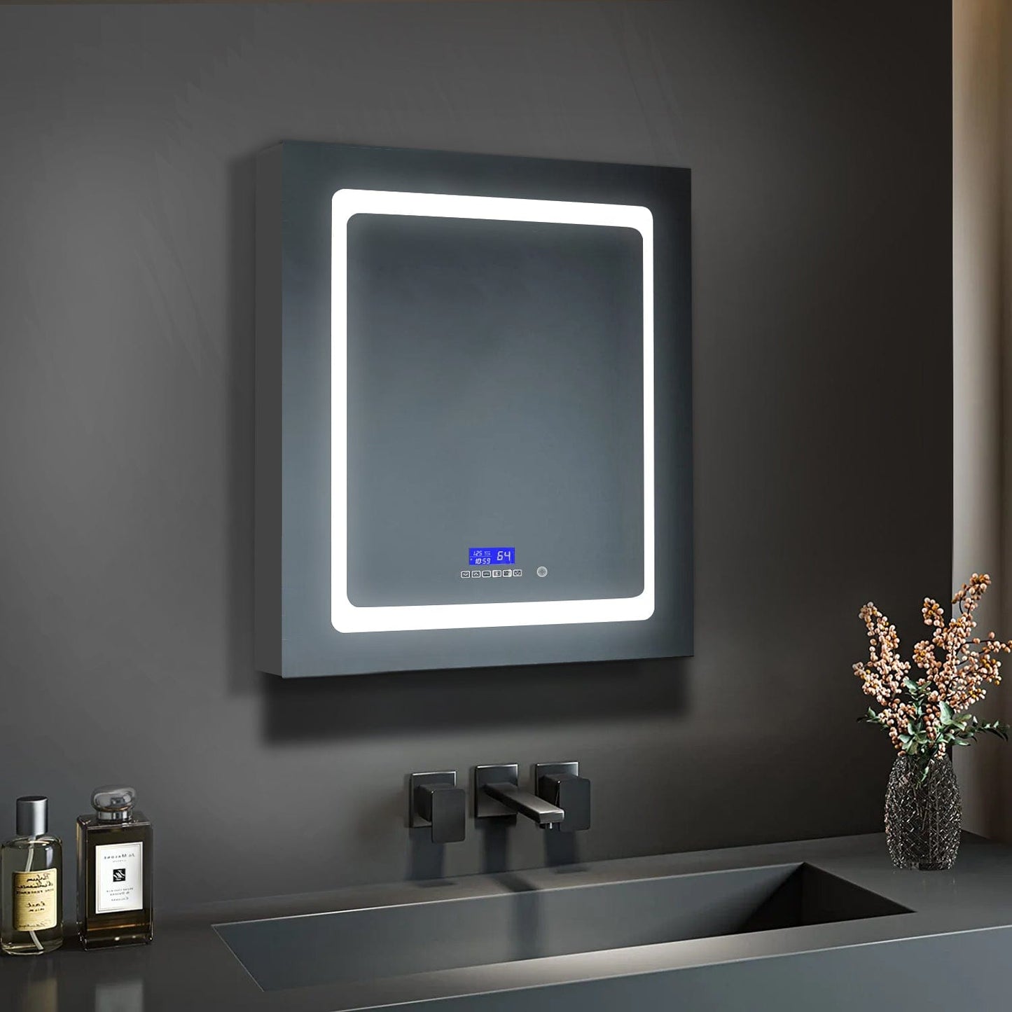 Bell + Modern LED Medicine Cabinet 24"H x 32"W x 5.1"D Savannah LED Medicine Cabinet w/ Defogger