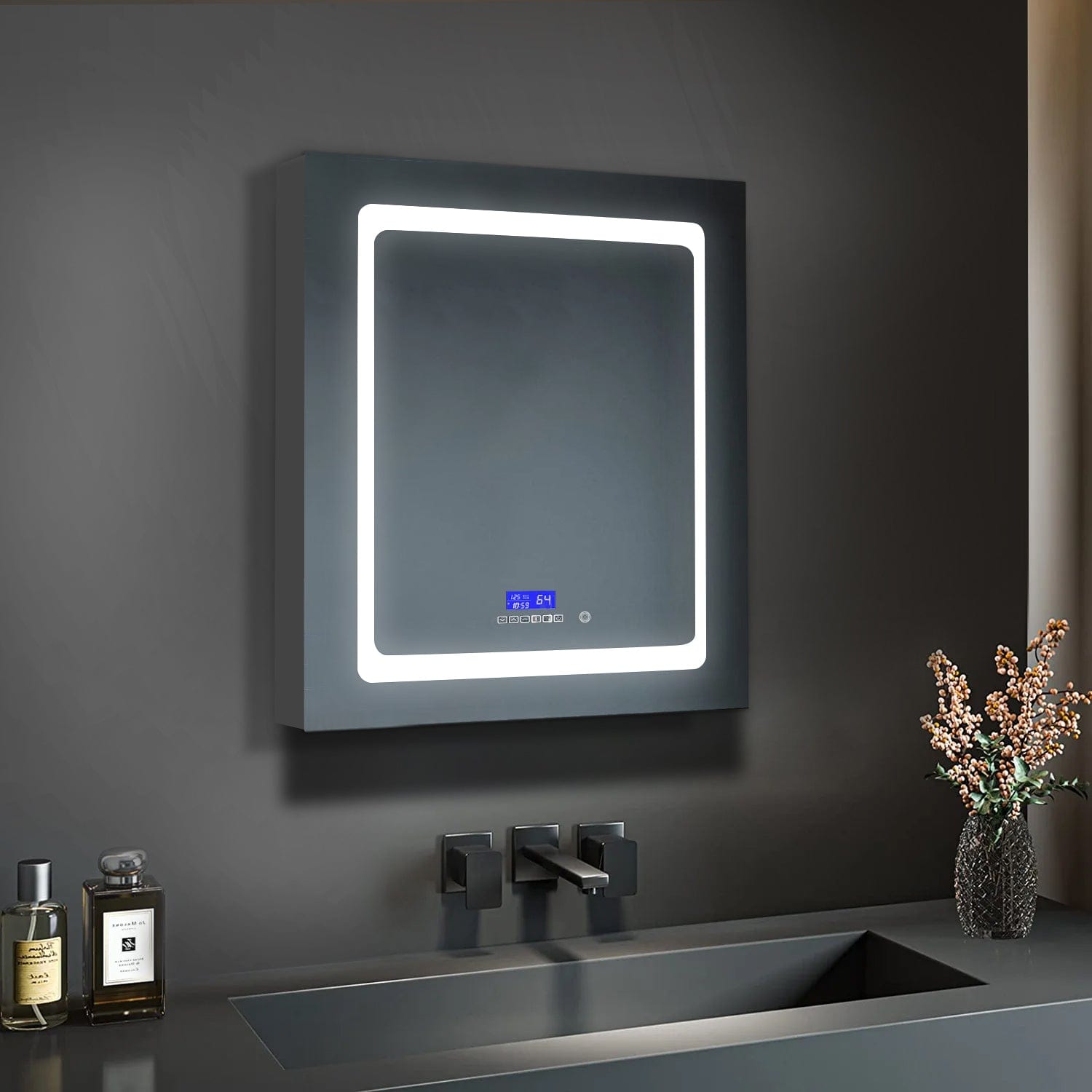 Bell + Modern LED Medicine Cabinet 24"H x 32"W x 5.1"D Savannah LED Medicine Cabinet w/ Defogger