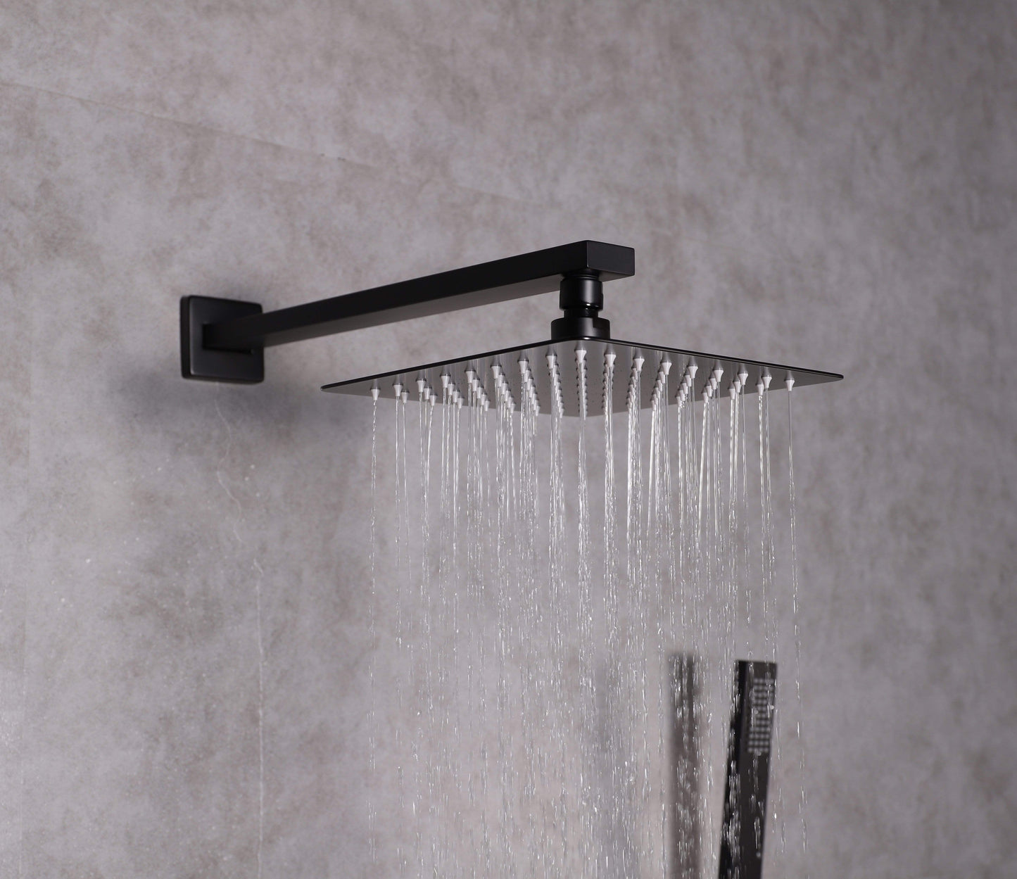 Lexora Shower Monte Celo Stainless Steel Square Shower Set