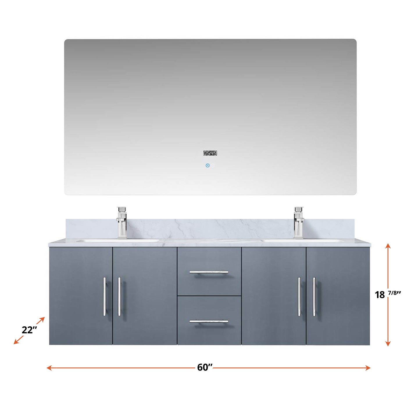 Lexora Geneva  60" x 22" Double Bath Vanity