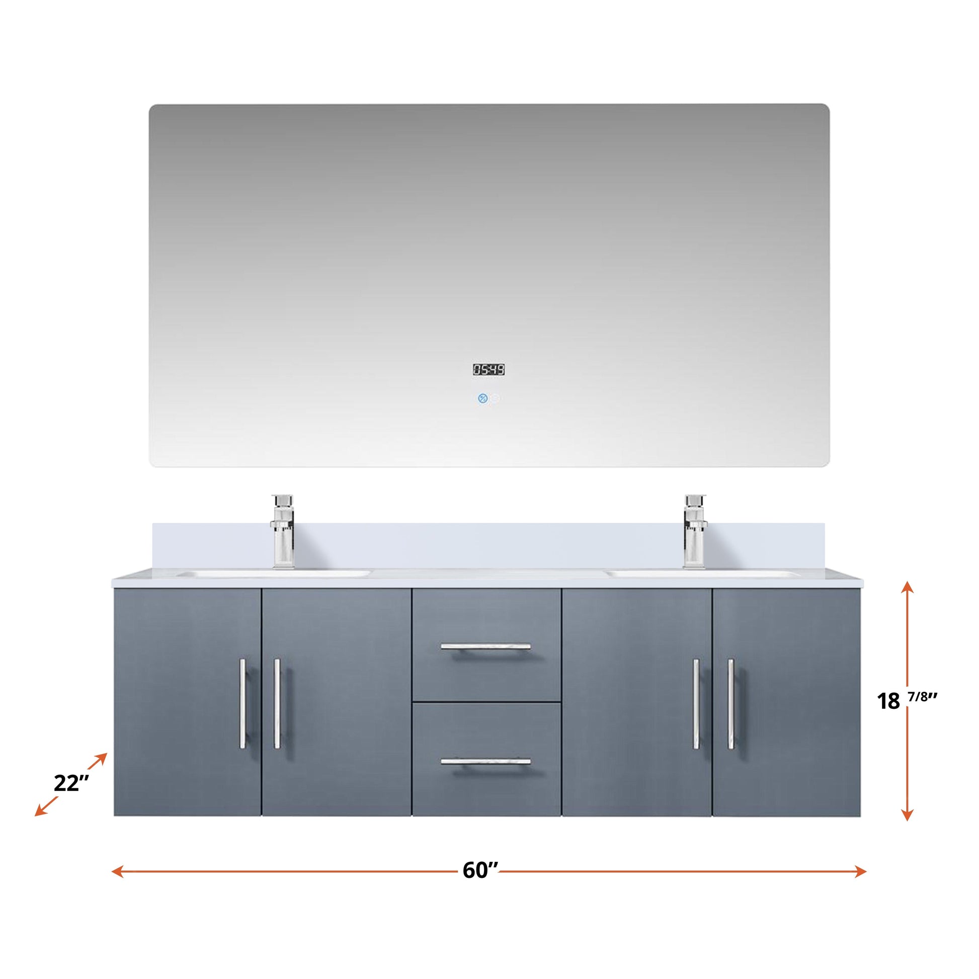 Lexora Geneva  60" x 22" Double Bath Vanity
