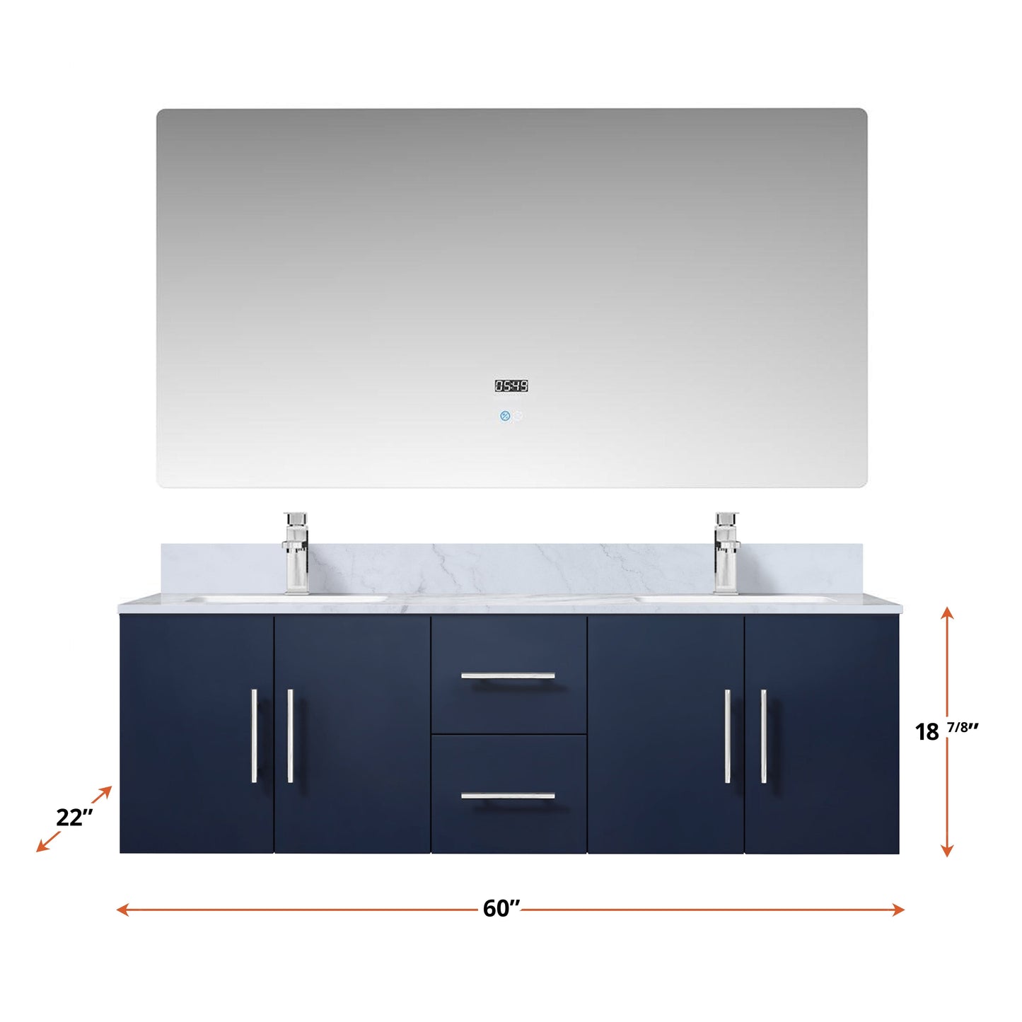 Lexora Geneva  60" x 22" Double Bath Vanity