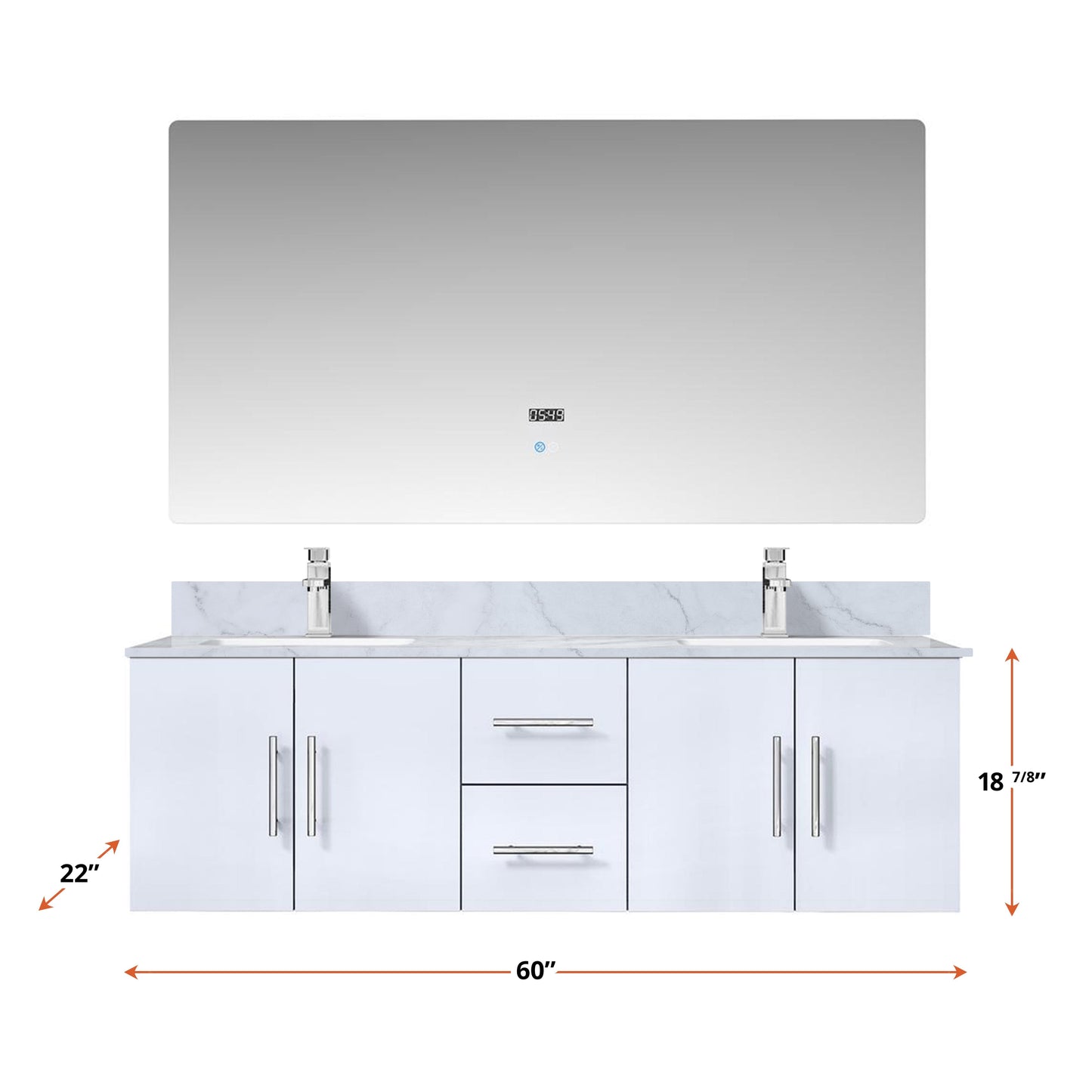 Lexora Geneva  60" x 22" Double Bath Vanity