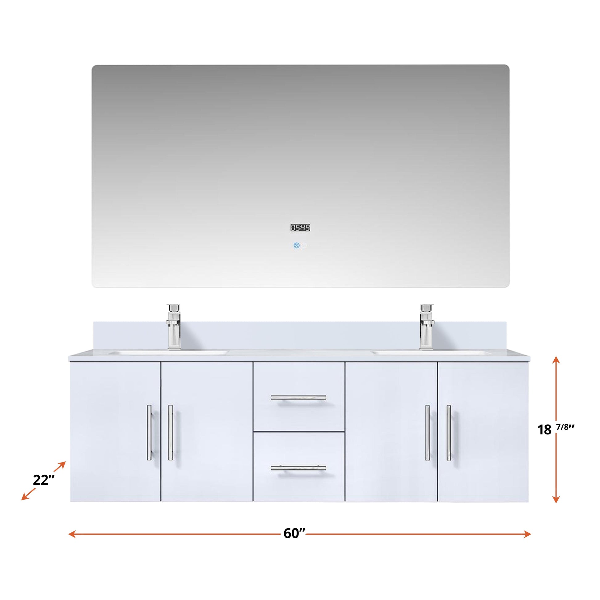 Lexora Geneva  60" x 22" Double Bath Vanity