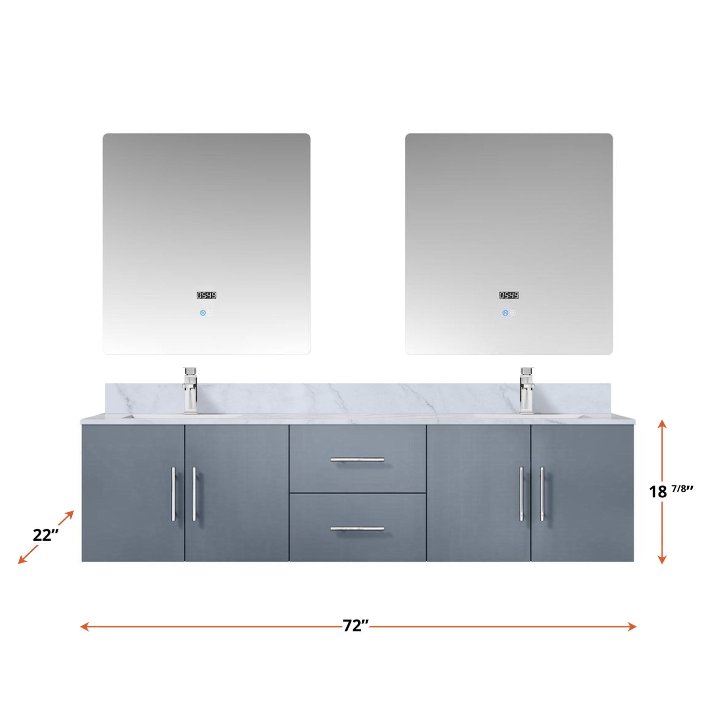 Lexora Geneva  72" x 22" Double Bath Vanity