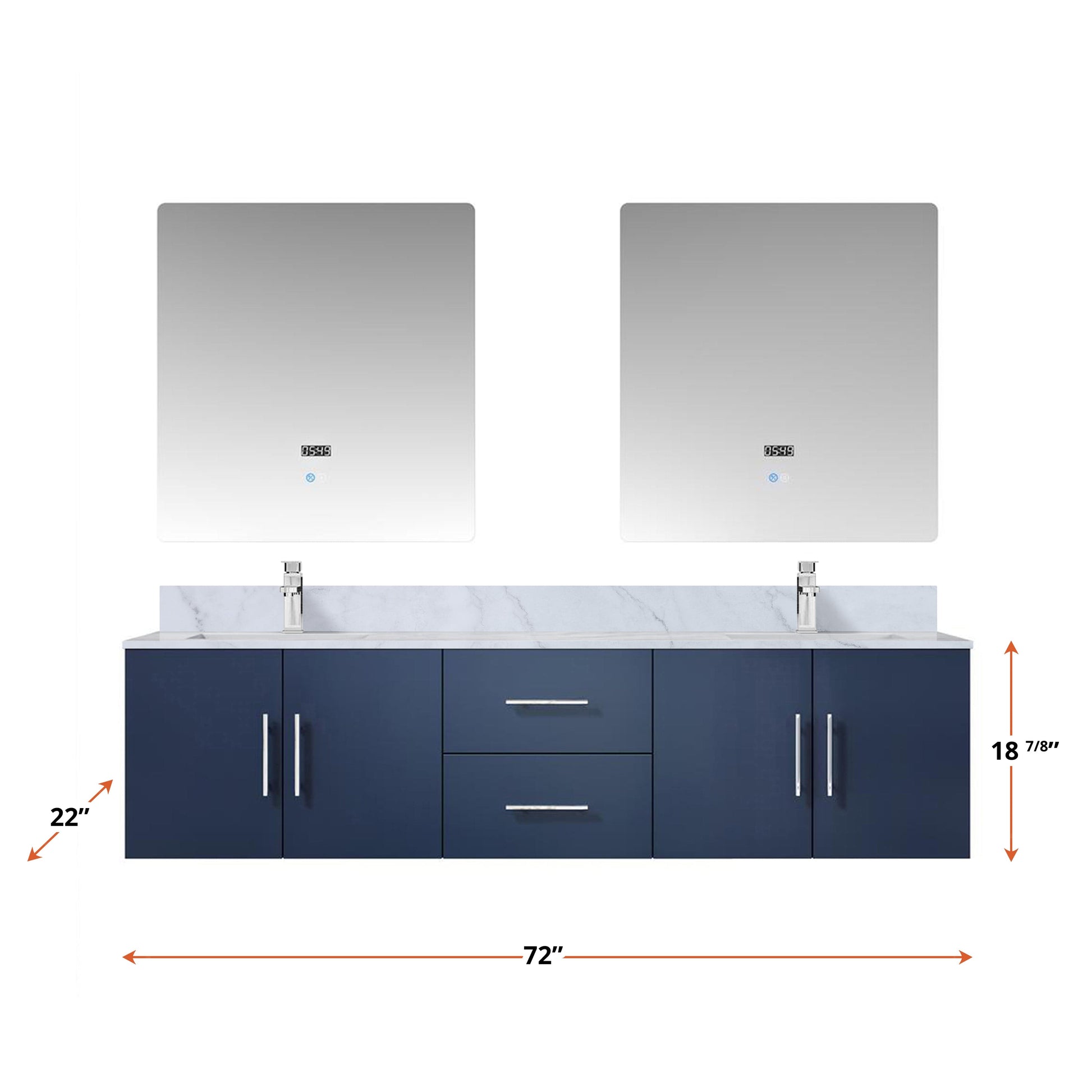 Lexora Geneva  72" x 22" Double Bath Vanity