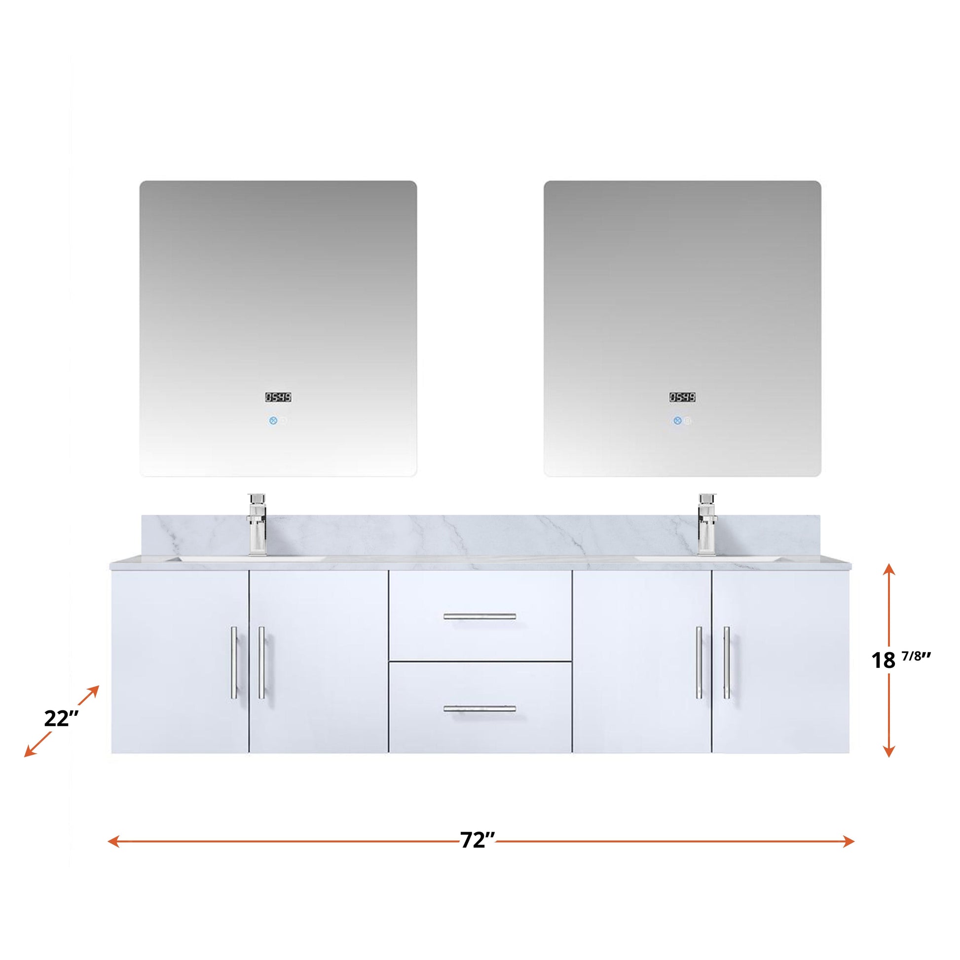 Lexora Geneva  72" x 22" Double Bath Vanity