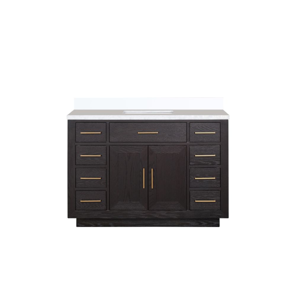 Abbey 48 in W x 22 in. D Black Oak Single Bath Vanity and Cultured Marble Top