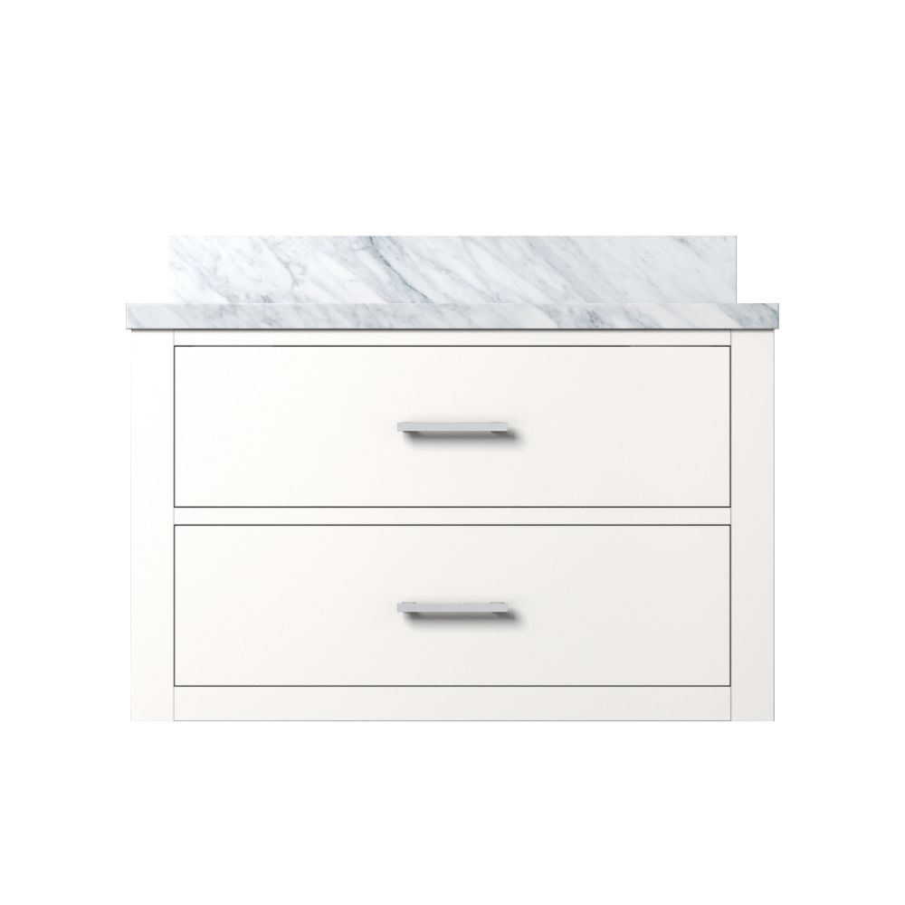 Castor 30 in W x 22 in. D White Double Bath Vanity and Carrara Marble Top