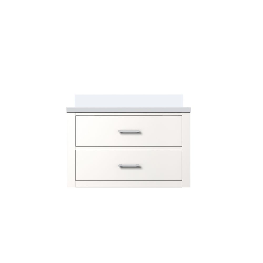 Castor 30 in W x 22 in. D White Double Bath Vanity and White Quartz Top