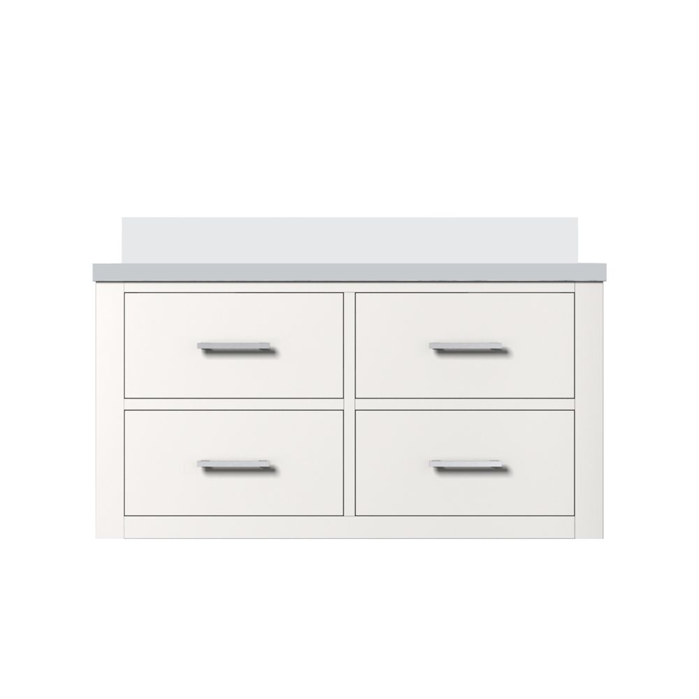 Castor 36 in W x 22 in. D White Double Bath Vanity and White Quartz Top