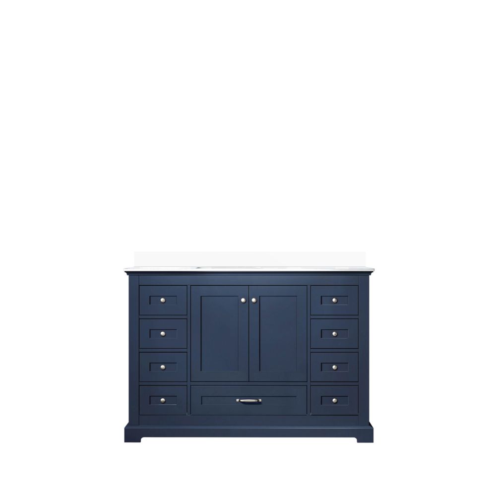 Dukes 48 in. W x 22 in. D Navy Blue Single Bath Vanity and White Quartz Top