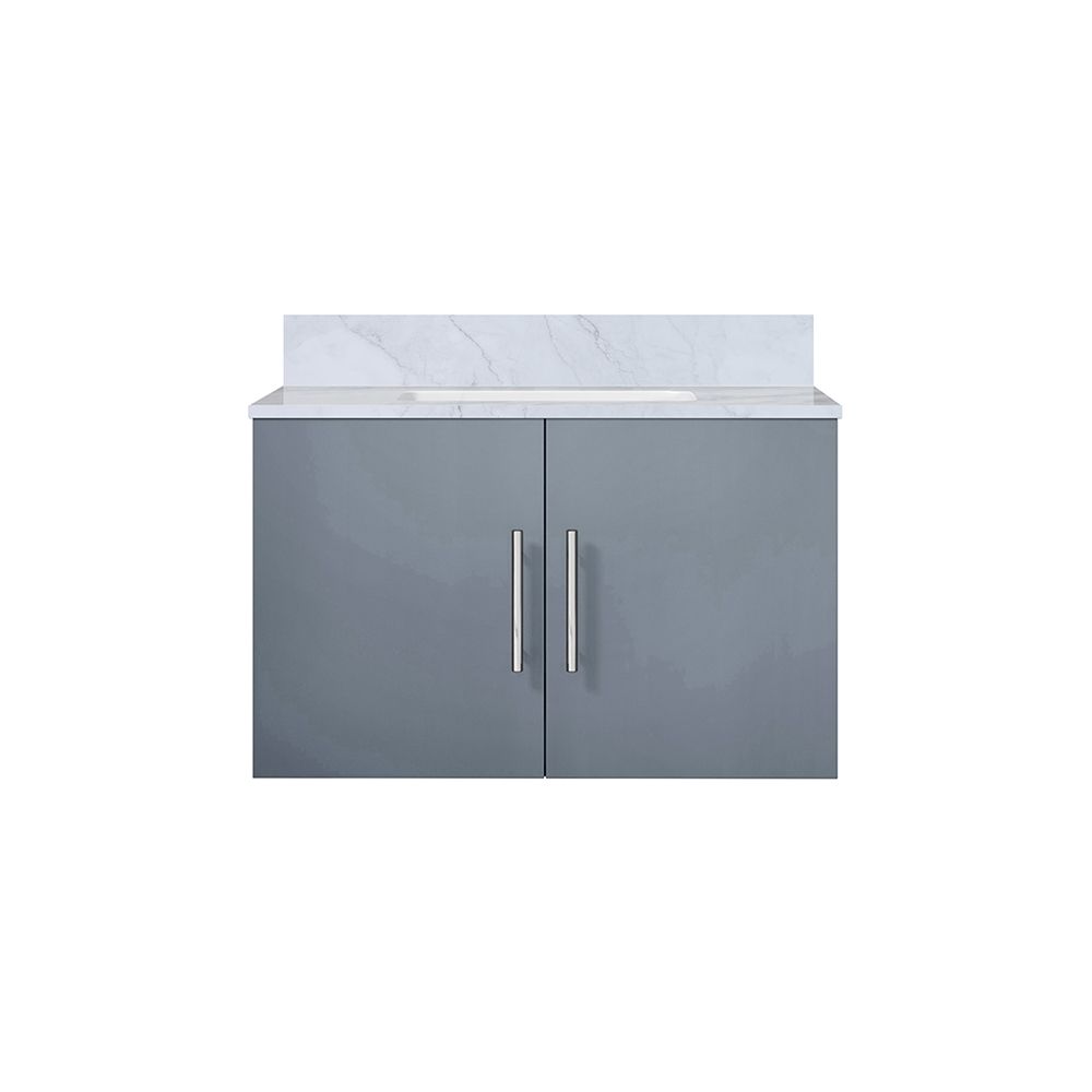Geneva 30 in. W x 22 in. D Dark Grey Bath Vanity and Carrara Marble Top