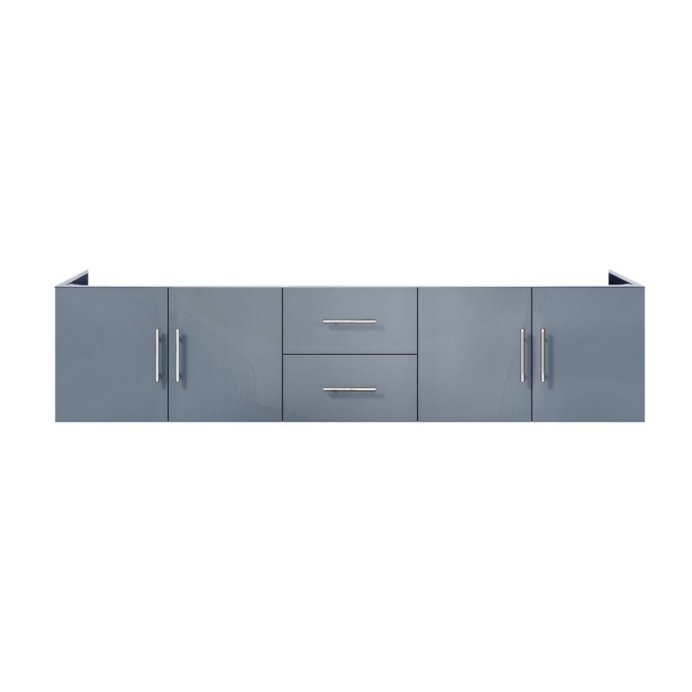 Geneva 80 in. W x 22 in. D Dark Grey Double Bath Vanity and Carrara Marble Top