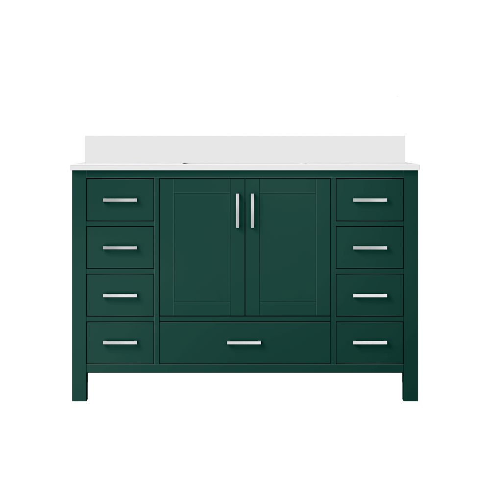 Jacques 48 in. W x 22 in. D Green Bath Vanity and Cultured Marble Top