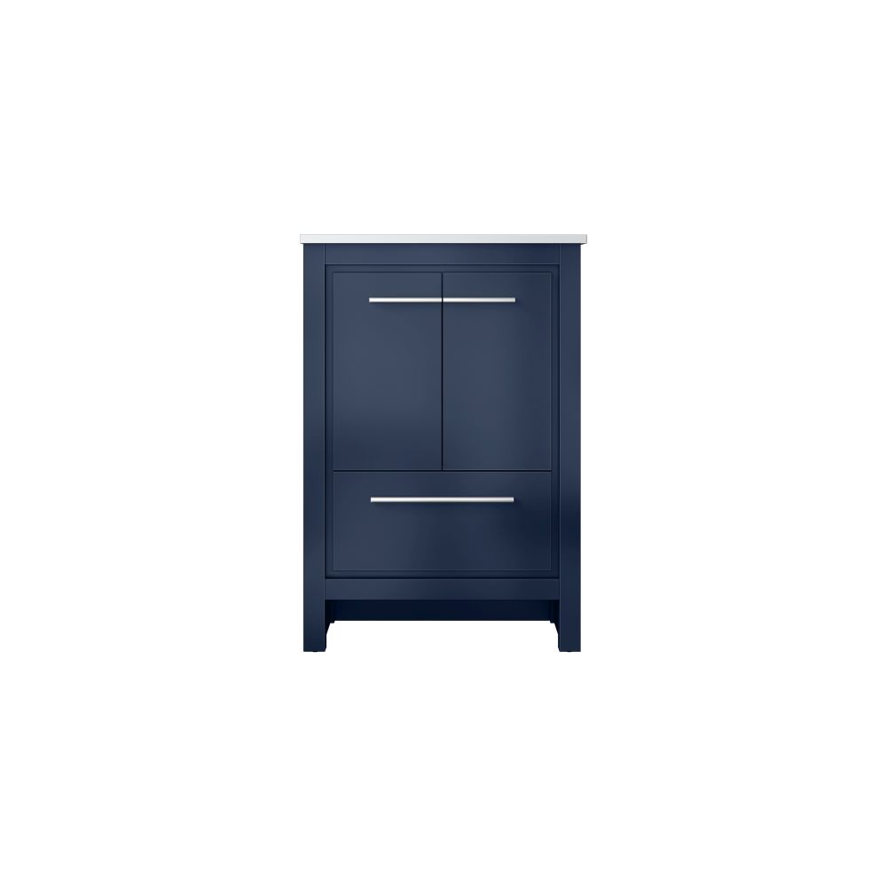 Lafarre 24 in W x 20 in. D Navy Blue Bath Vanity and White Quartz Top