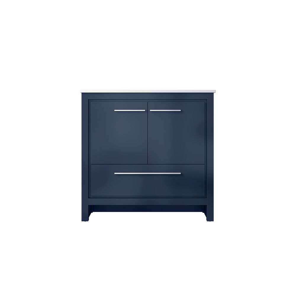 Lafarre 36 in W x 20 in. D Navy Blue Bath Vanity and Cultured Marble Top