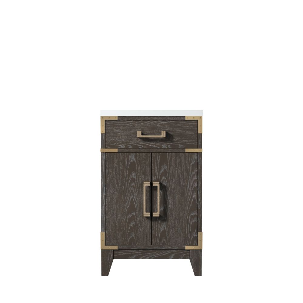 Laurel 20 in W x 18 in. D Brown Oak Single Bath Vanity and Acrylic Top