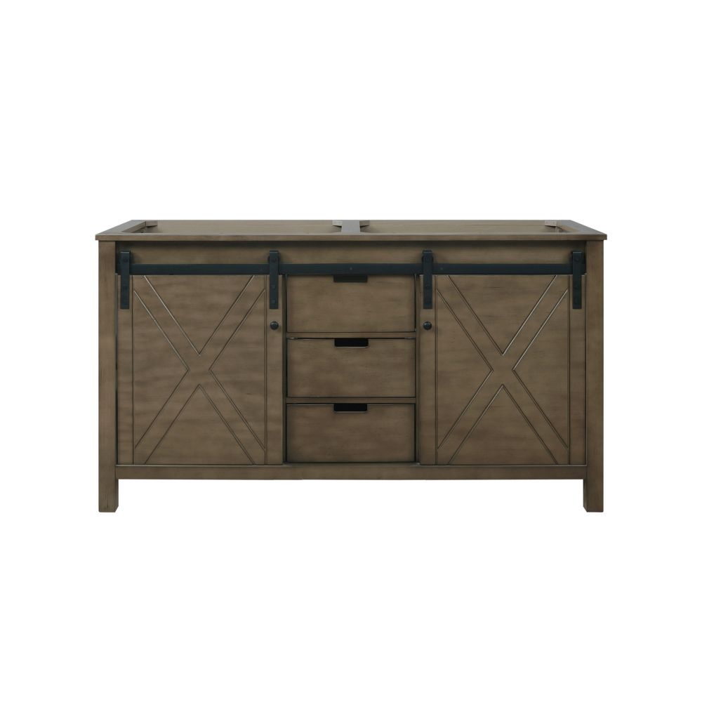 Marsyas 60 in W x 22 in. D Rustic Brown Double Bath Vanity