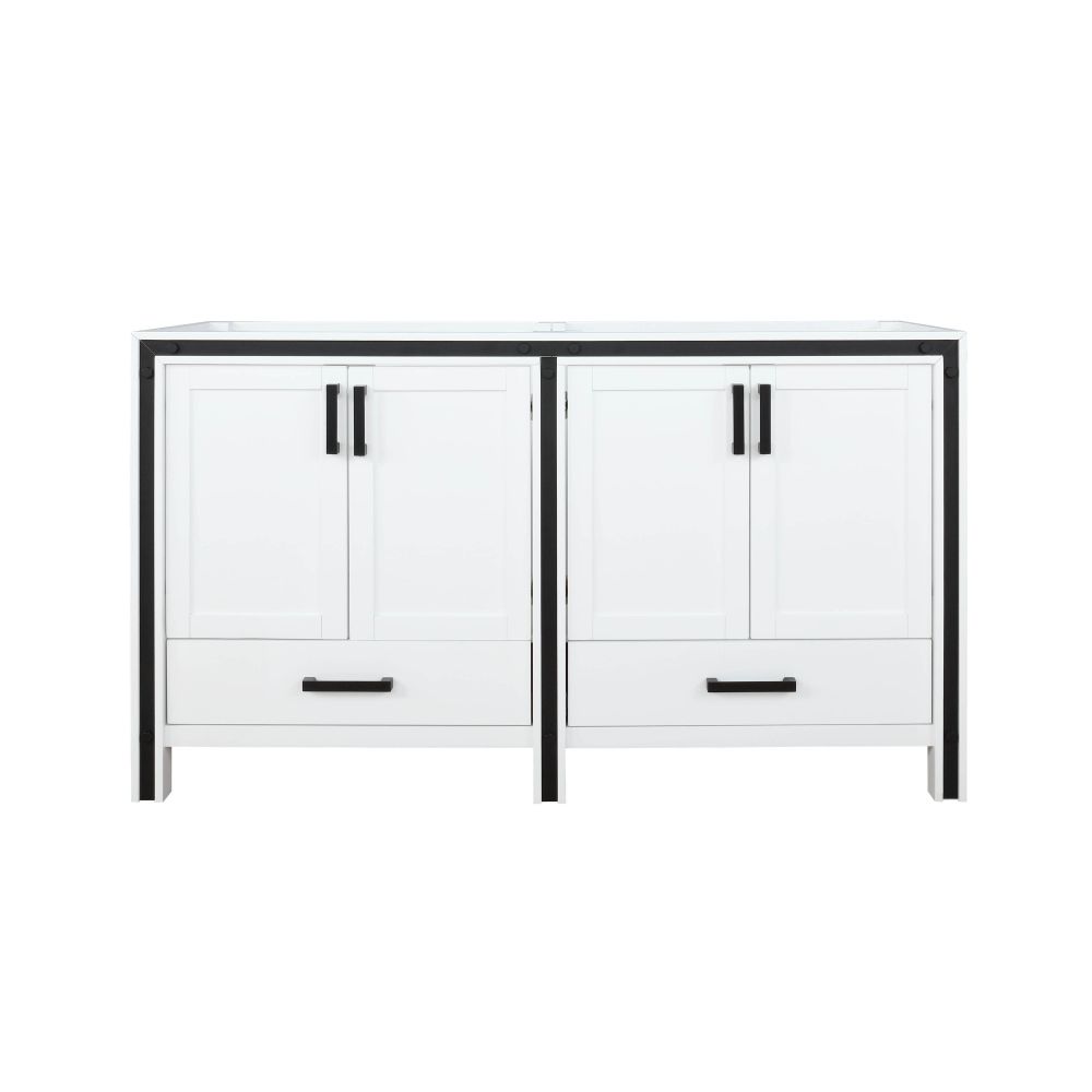 Ziva 60 in W x 22 in. D White Double Bath Vanity