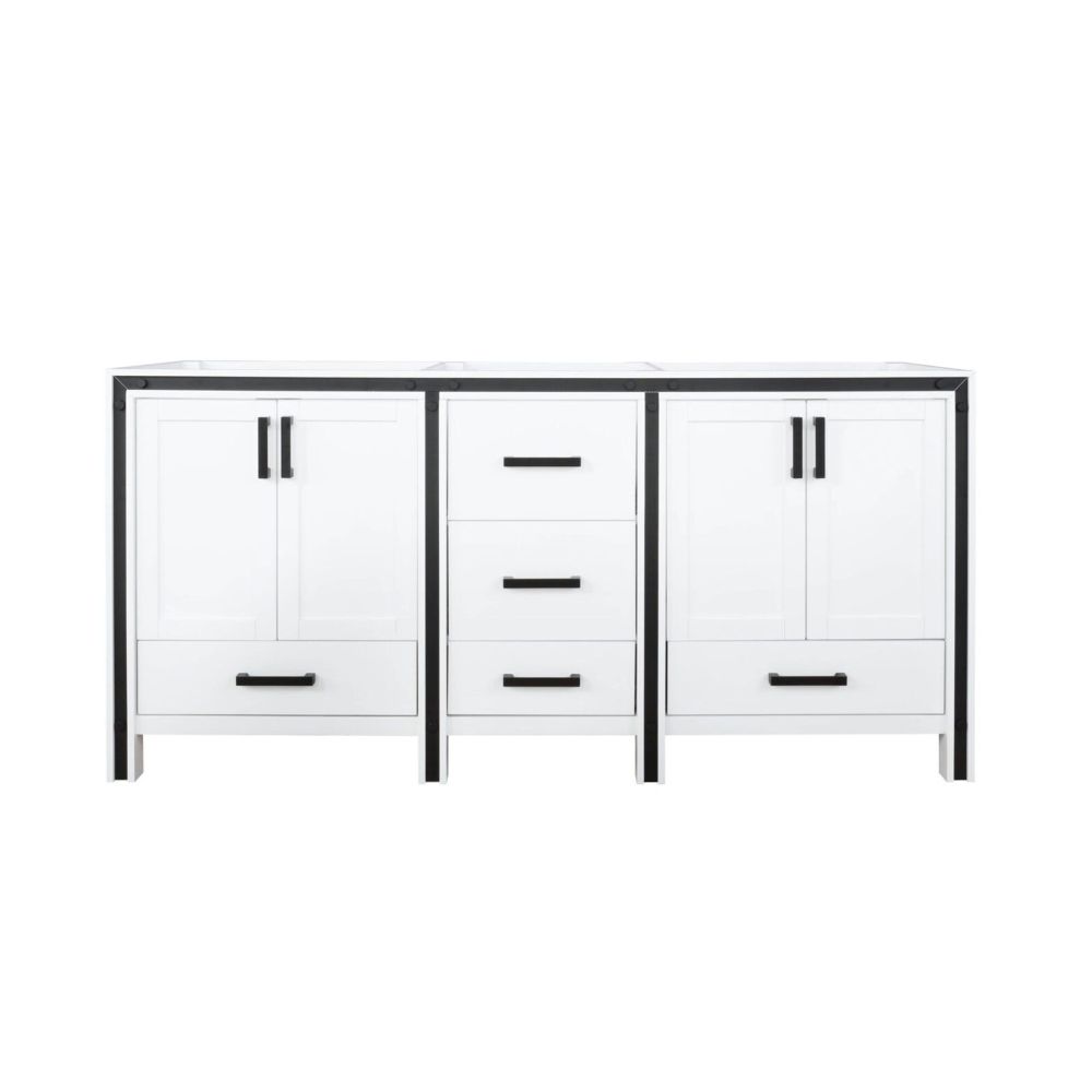 Ziva 72 in W x 22 in. D White Double Bath Vanity