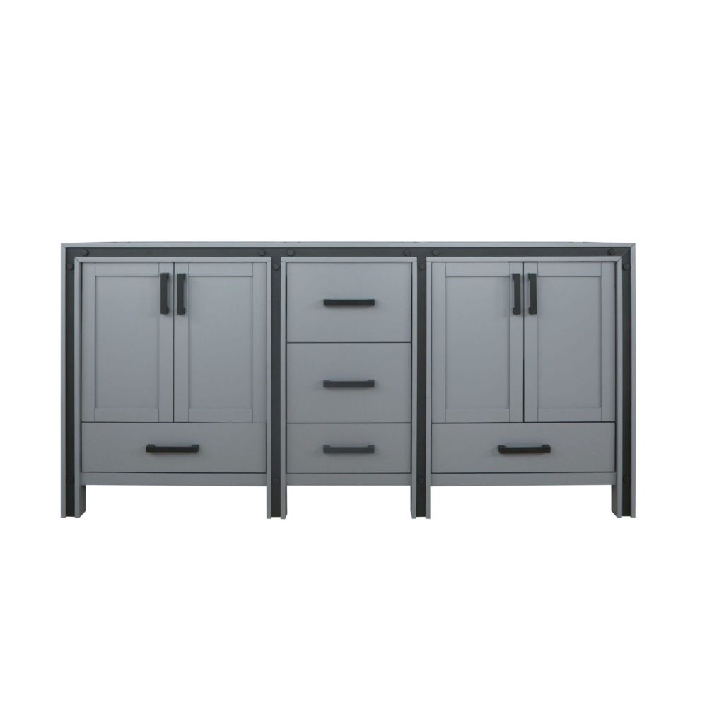 Ziva 72 in W x 22 in. D Dark Grey Double Bath Vanity