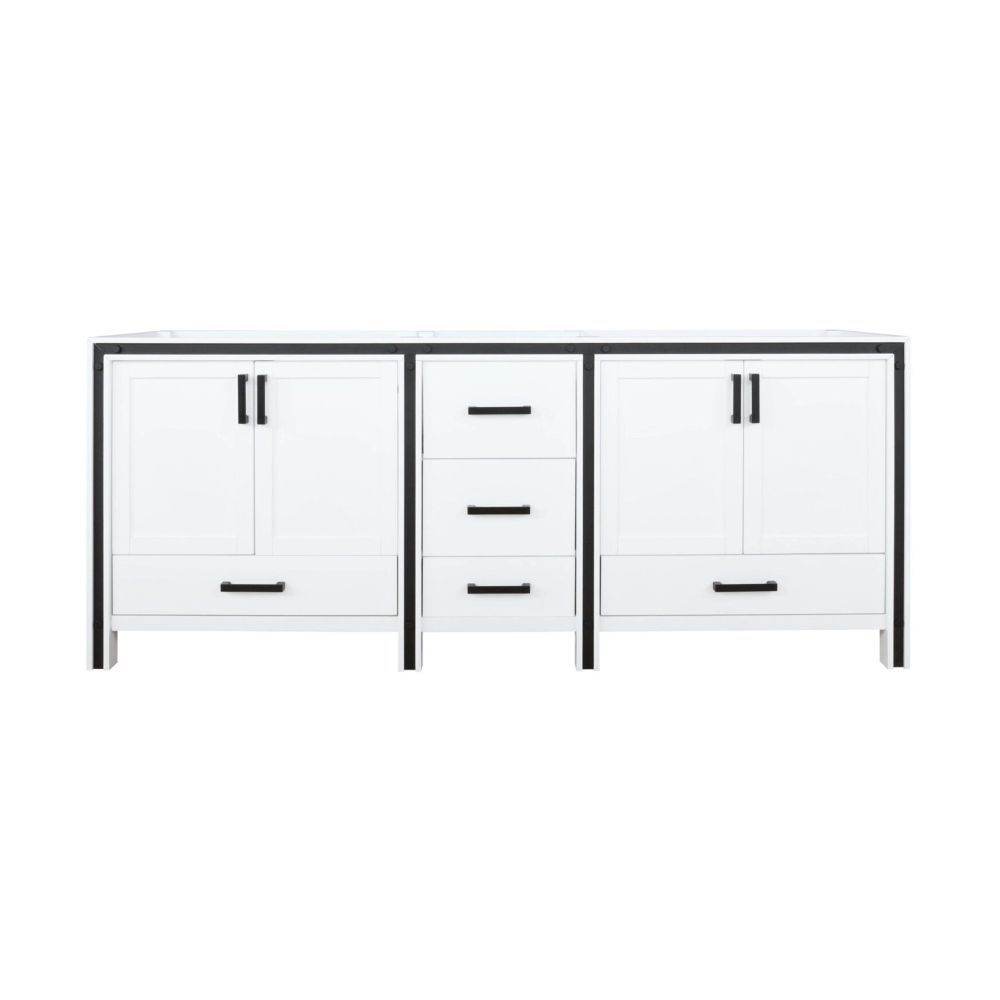 Ziva 80 in W x 22 in. D White Double Bath Vanity