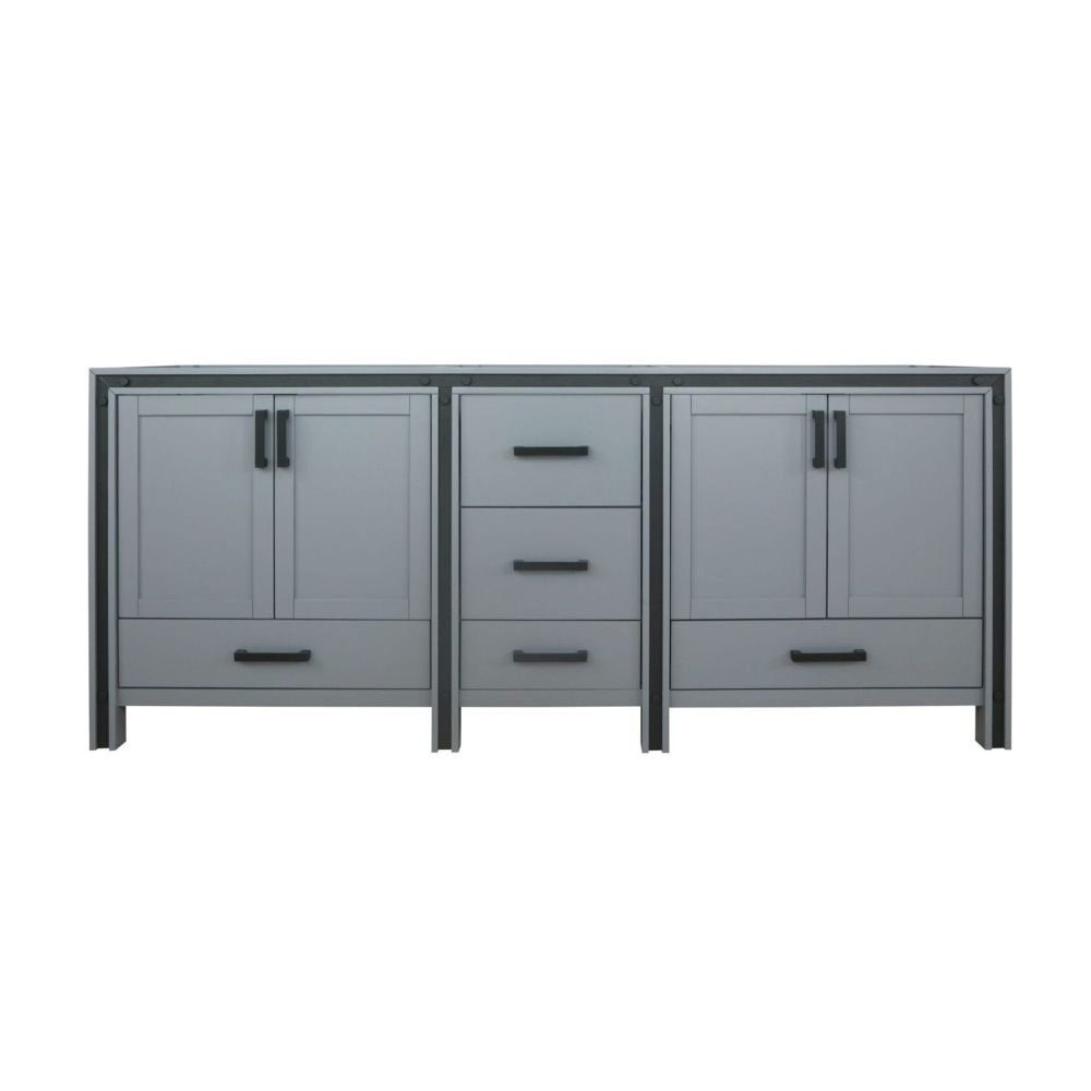 Ziva 80 in W x 22 in. D Dark Grey Double Bath Vanity