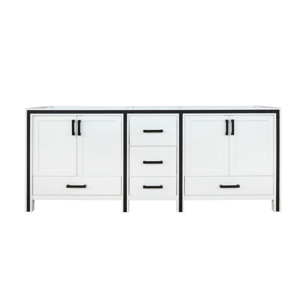 Ziva 84 in W x 22 in. D White Double Bath Vanity