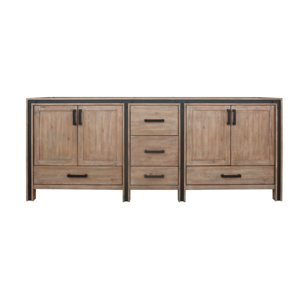 Ziva 84 in W x 22 in. D Rustic Barnwood Double Bath Vanity
