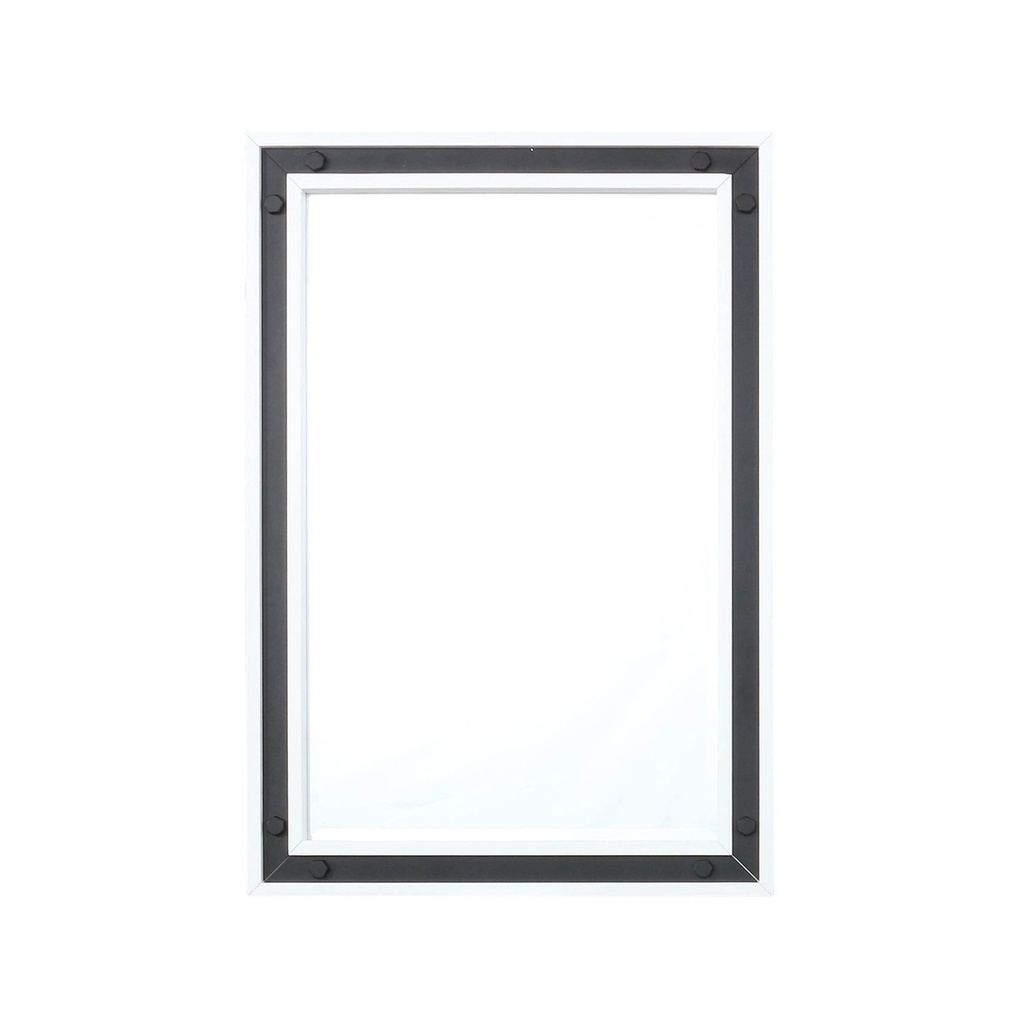 Ziva 22 in W x 32 in H White Mirror with Black Metal Inlay