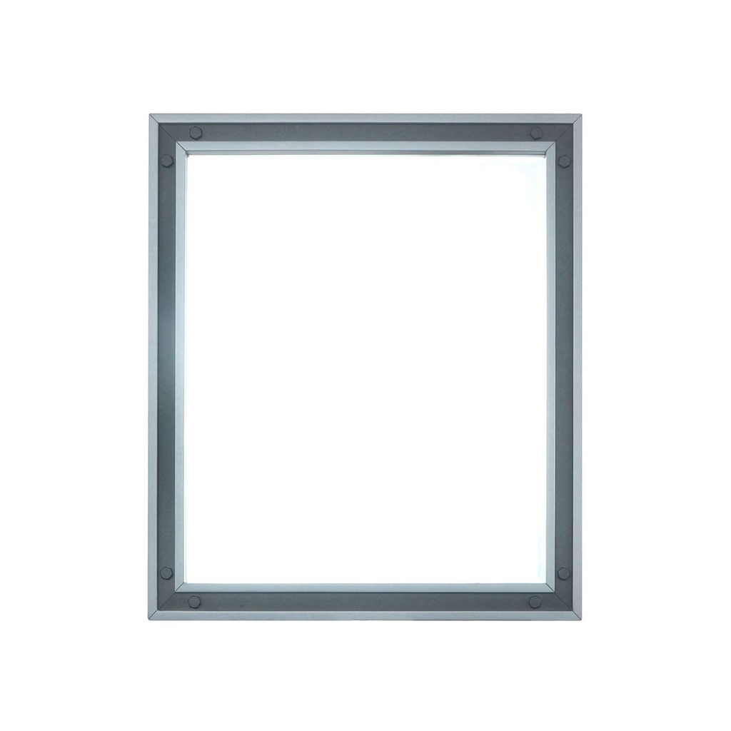 Ziva 28 in W x 32 in H Dark Grey Mirror with Black Metal Inlay