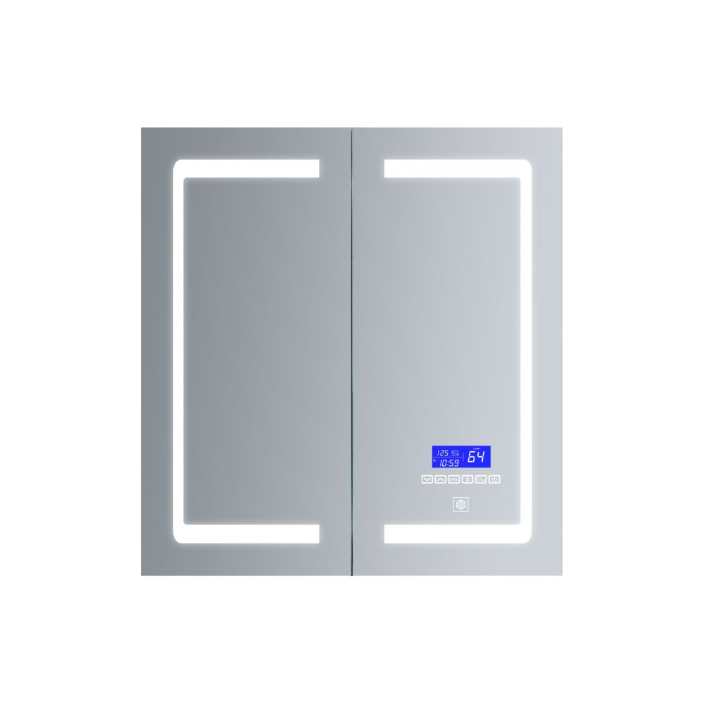Bracciano 24 in. W x 30 in. H Surface-Mount LED Mirror Medicine Cabinet with Defogger