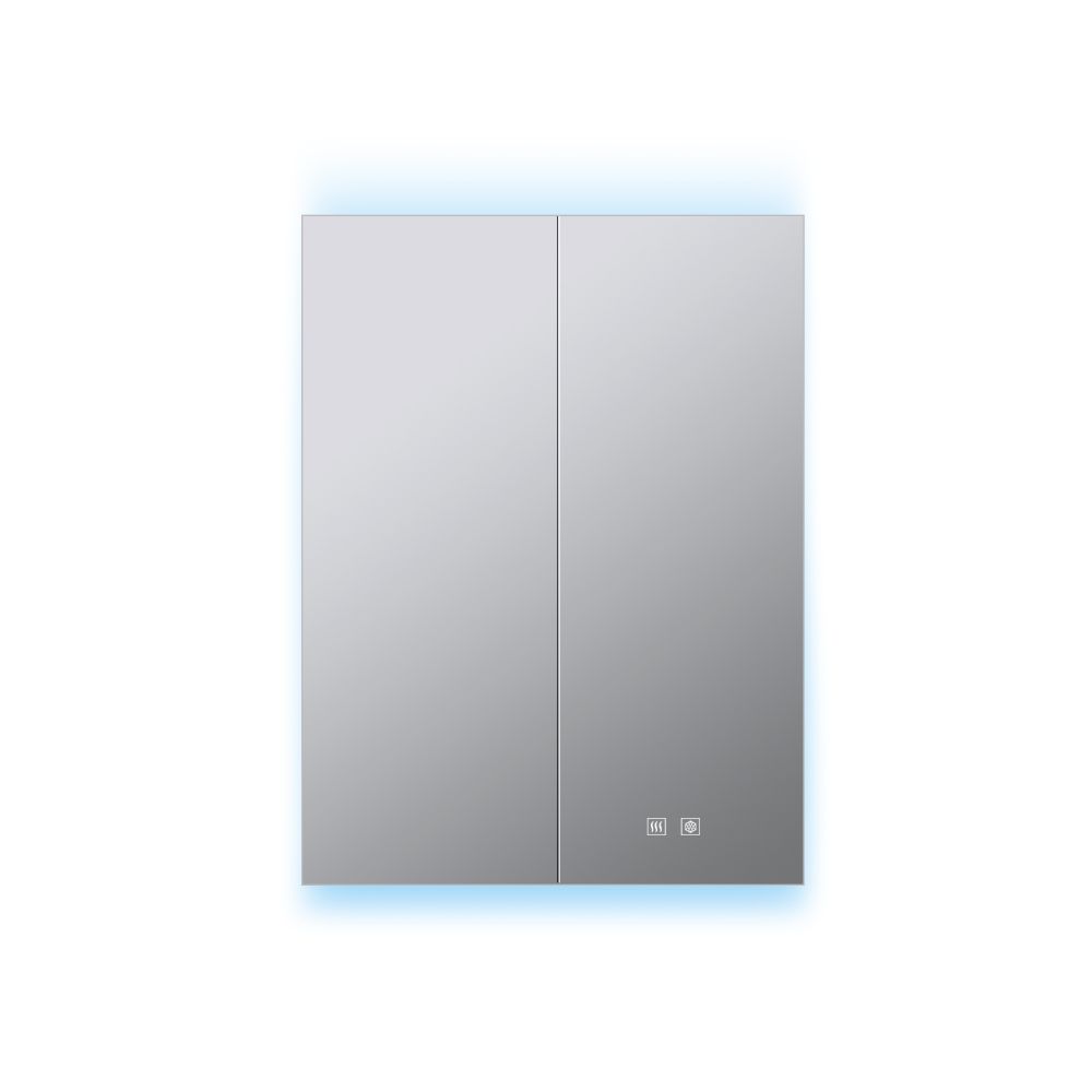 Corsica 24 in W x 32 in H Surface-Mount LED Mirror Medicine Cabinet with Defogger