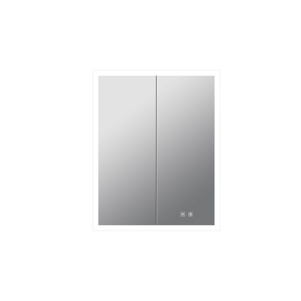 Mesa 24 in W x 28 in H Surface-Mount LED Mirror Medicine Cabinet with Defogger