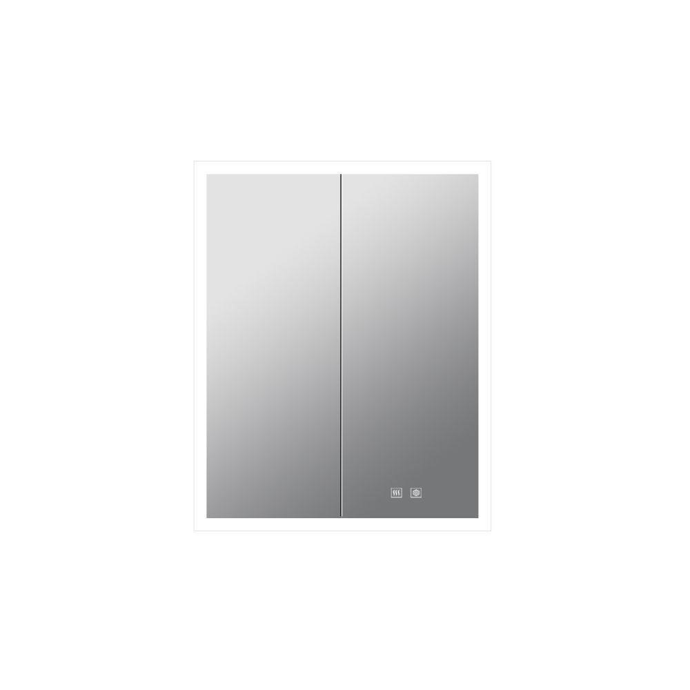 Mesa 24 in W x 32 in H Surface-Mount LED Mirror Medicine Cabinet with Defogger