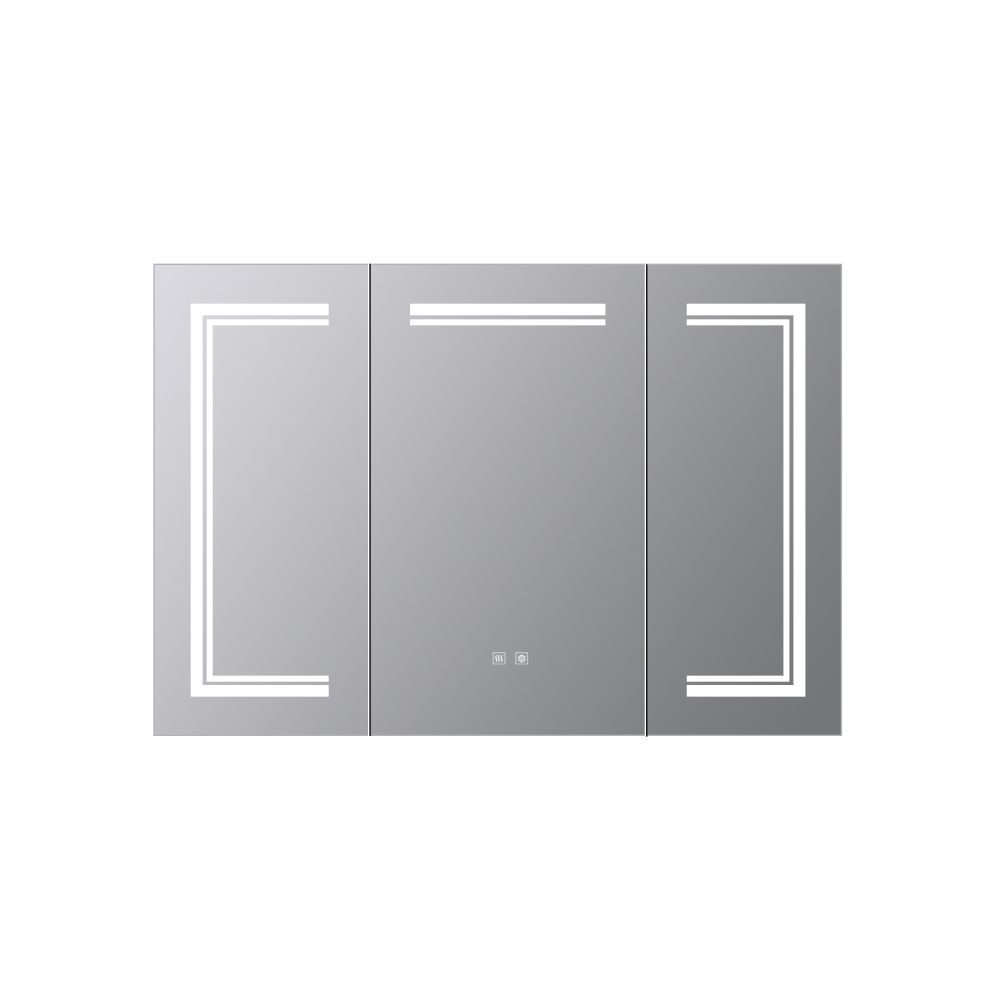 Mesa 48 in W x 32 in H Surface-Mount LED Mirror Medicine Cabinet with Defogger