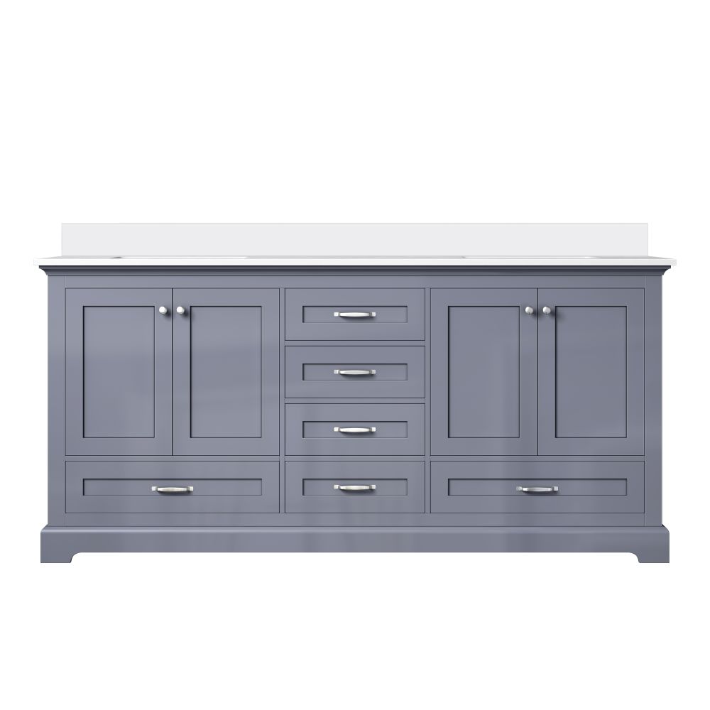 Dukes 72 in. W x 22 in. D Dark Grey Double Bath Vanity and Cultured Marble Top