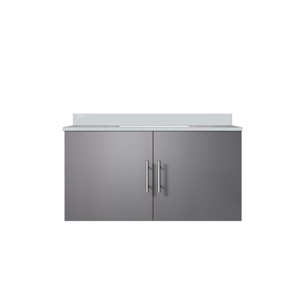 Geneva 36 in. W x 22 in. D Dark Grey Bath Vanity and Cultured Marble Top