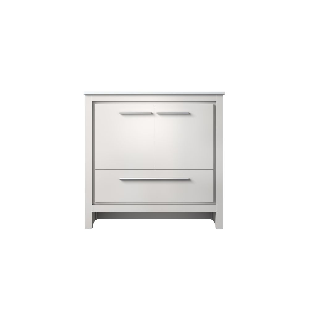 Lafarre 36 in W x 20 in. D White Bath Vanity and Cultured Marble Top
