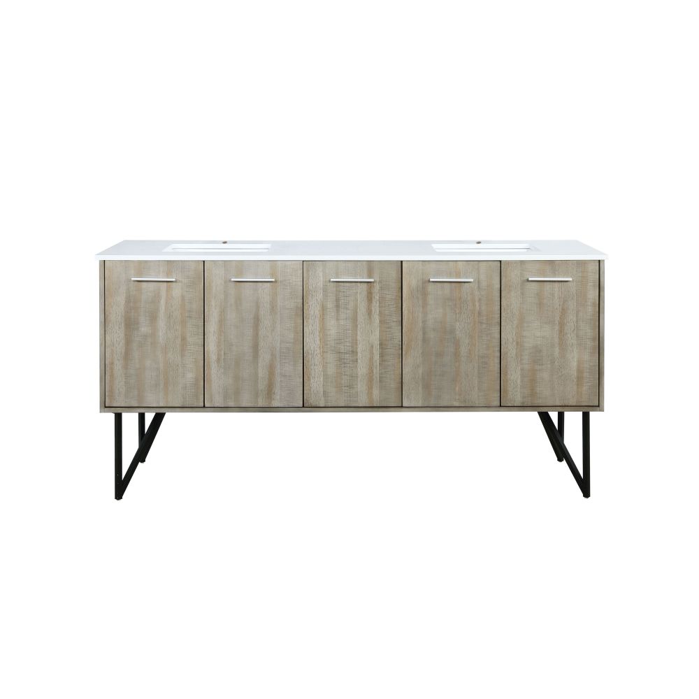 Lancy 72 in W x 20 in. D Rustic Acacia Double Bath Vanity and Cultured Marble Top