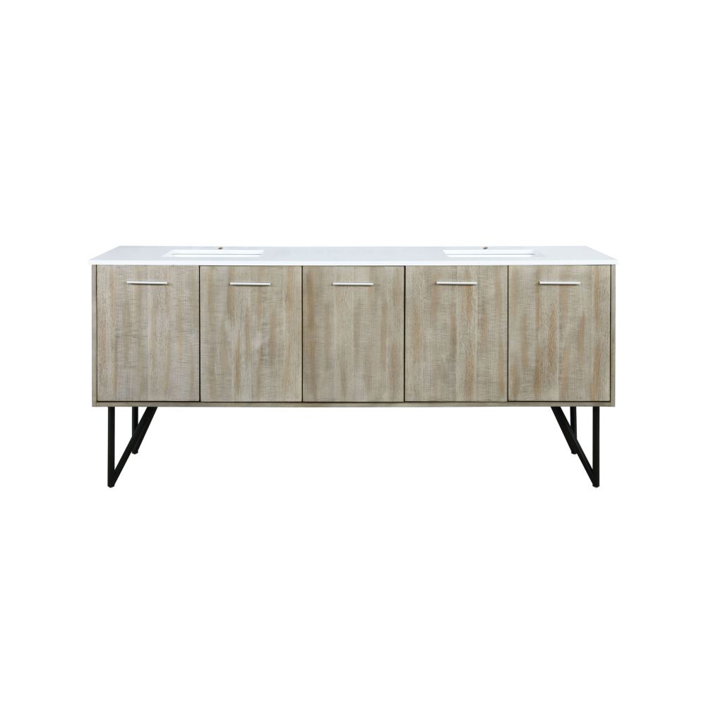 Lancy 80 in W x 20 in. D Rustic Acacia Double Bath Vanity and Cultured Marble Top